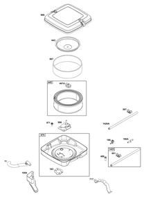 Air Cleaner Group Diagram and Parts List for 356447-0051-G1 200000 - 399999 Briggs and Stratton Engine